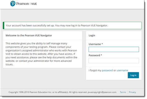 pearson vue navigator|First Time Login (Password setup) .